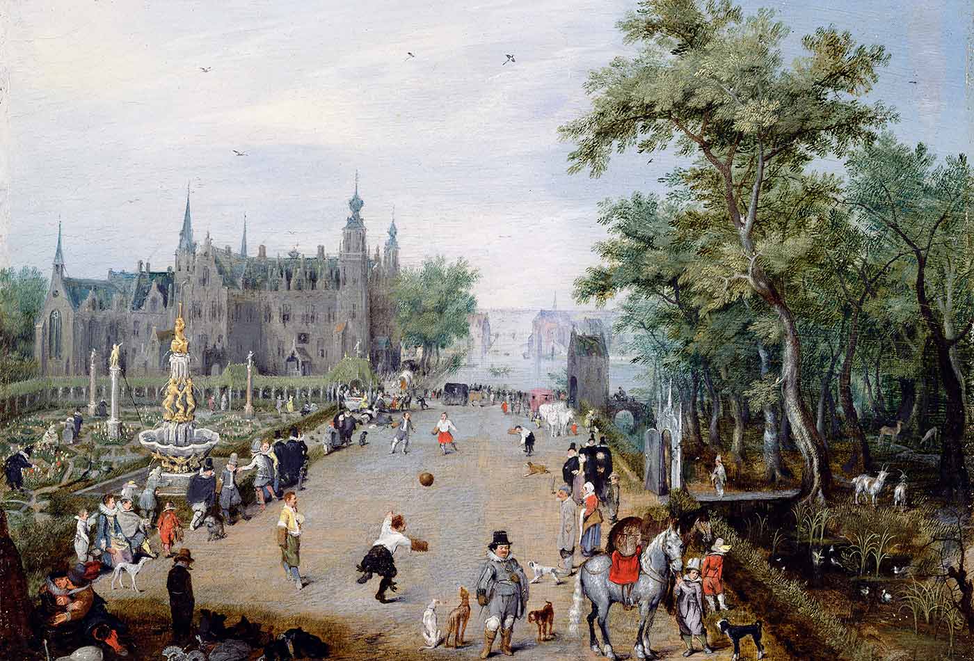 A Jeu de Paume Before a Country Palace, by Adriaen van de Venne, 1614.