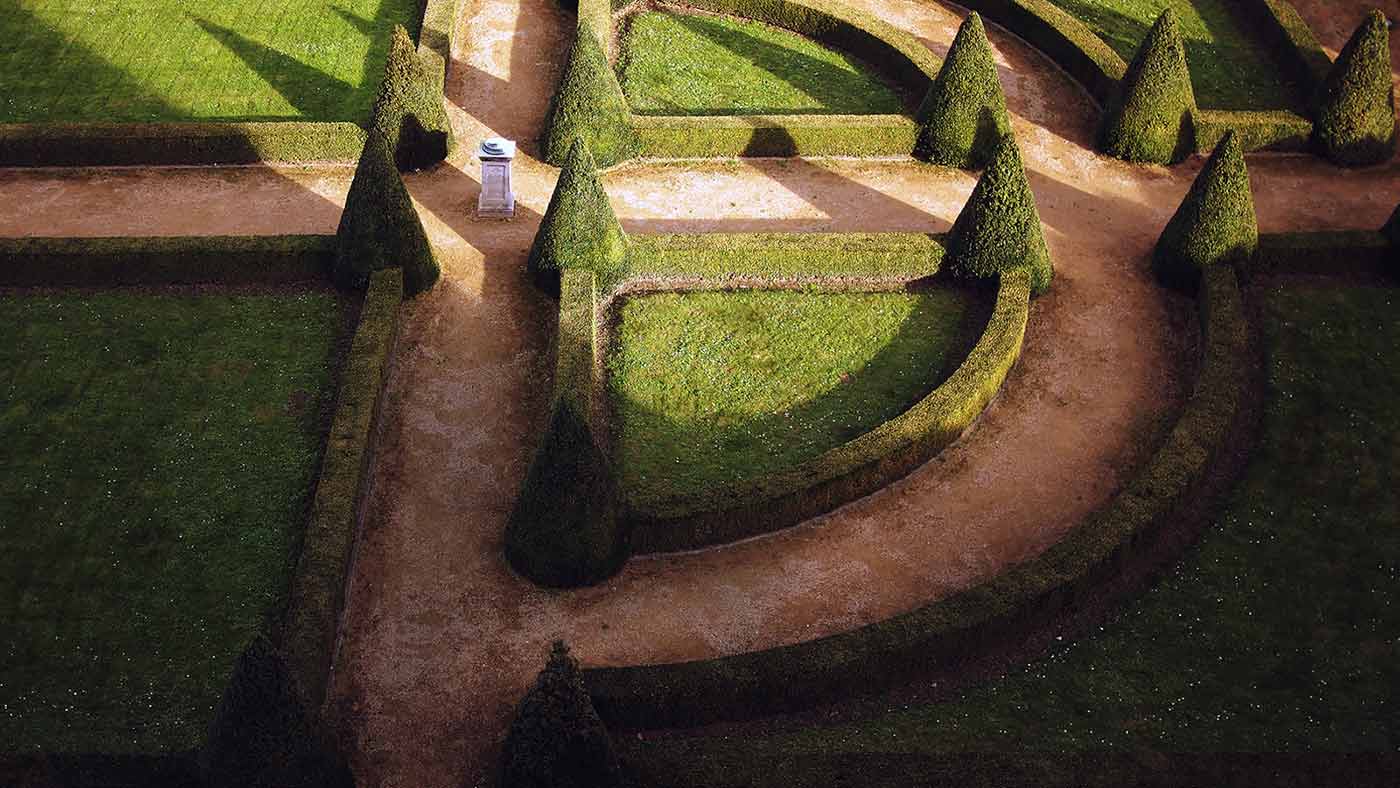 Garden path photo, view from above