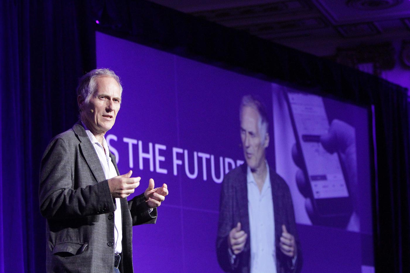 Tim O'Reilly on stage at Next:Economy 2015.