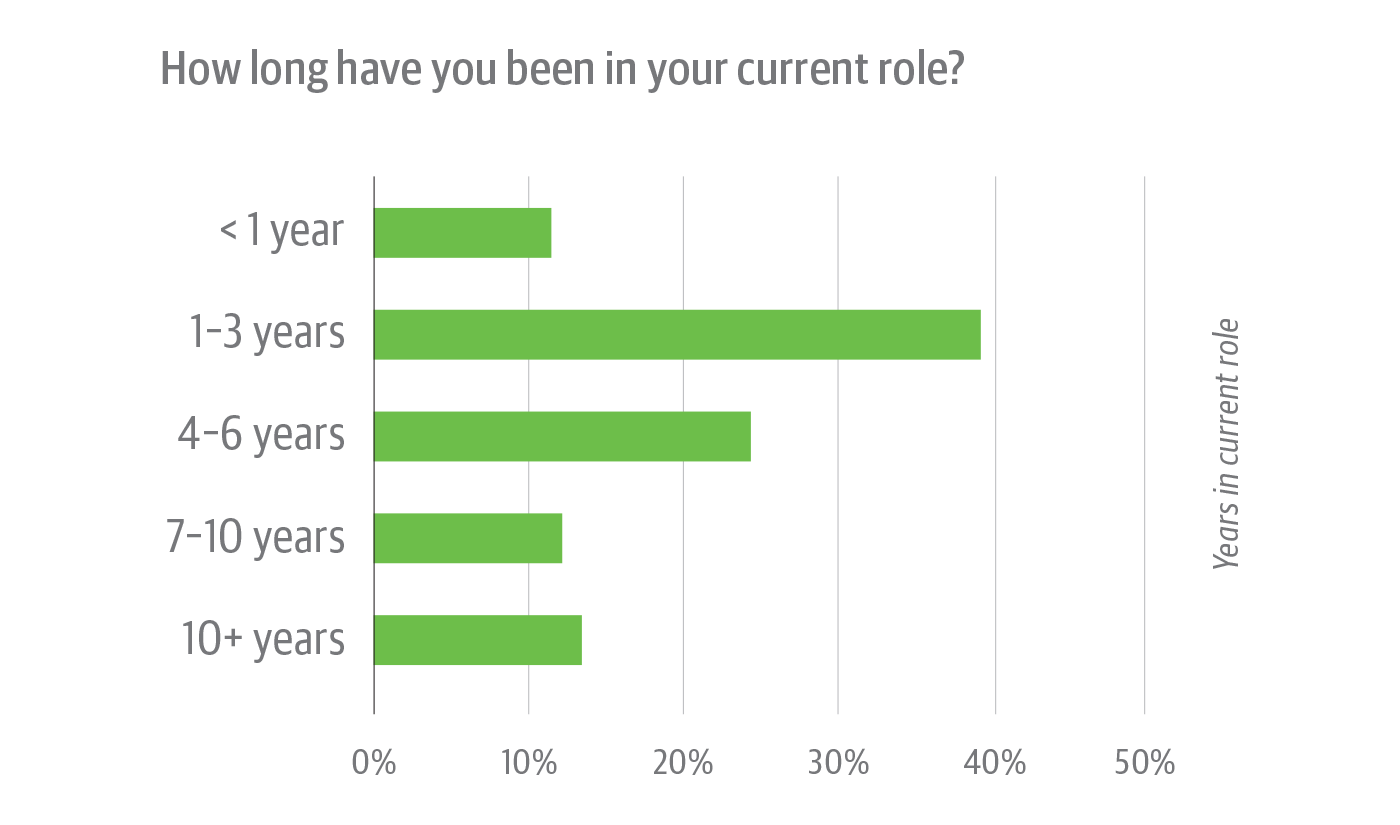 Time in current role of survey respondents